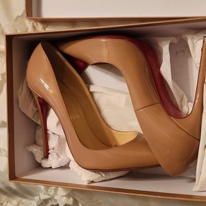 Christian Louboutin So Kate 120 Patent/ Nude Size 40.5